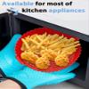 Jetcloud 2Pcs Air Fryer Silicone Pot Red Reusable Air Fryer Liner Heat Resistant Air Fryer Non-Stick Silicone Basket 7.87inch Round Baking Pan Air Fryer Accessories for Air Fryer Oven view 4