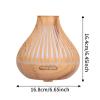 US Plug 400ml 100-240V Oil Diffuser, Auto Off 7Color Portable LED Light Wood Grain Humidifier, Silent Humidifier for Home Office view 2