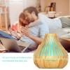 US Plug 400ml 100-240V Oil Diffuser, Auto Off 7Color Portable LED Light Wood Grain Humidifier, Silent Humidifier for Home Office view 3