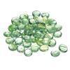MECCANIXITY Decorative Flat Glass Marbles 17-19mm Rock Vase Filler Beads Pebbles Petal Green for Fish Tank Table Scatter Decor, 100 Pcs view 1