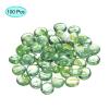 MECCANIXITY Decorative Flat Glass Marbles 17-19mm Rock Vase Filler Beads Pebbles Petal Green for Fish Tank Table Scatter Decor, 100 Pcs view 3
