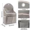 2 Pack Wall Hanging Storage Bag with Pockets, Locker Organizer Basket with Sticky Hook, Fabric Wall Organizer, Waterproof Hanging Bag for Closet Door Bedroom Bathroom Office Home Kitchen(Grey) view 2