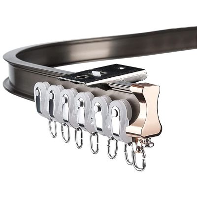 LZMZMQ Bendable Sliding Curtain Track for Living Room/Bedroom/Shower/RV, Flexible Room Divider Curtain Rod, Aluminum Alloy, Ceiling/Wall Mount (Color : Ceiling Mount, Size : 1m/3.2ft)