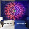 ADDWel Blacklight Mandala Boho Tapestry Glow In The Dark, Black Light Bohemian Hippie Poster Wall Hanging for Bedroom Aesthetic Wall and Room Decor (90" x 70", Mandala) view 3
