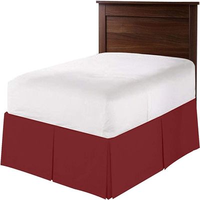 1 Piece Split Corners with Box Pleated Egyptian Cotton Bed Skirt 1000 Thread Count 10 Inch Drop Easy Fit Luxury Bedding Collection (Oversized King, Burgundy)