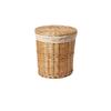 Basket woven wicker wood with lid brown for handle organizer clothes toy storage kids in room living room bathroom bedroom home bin decor style size tall 13.3 x W 10.6 x D 9.8 inch view 1