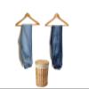 Basket woven wicker wood with lid brown for handle organizer clothes toy storage kids in room living room bathroom bedroom home bin decor style size tall 13.3 x W 10.6 x D 9.8 inch view 3
