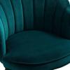 Chic Style Office Velvet Task Chair, Tufted Flower Shape Back Ultra Plush Luxe Seating| Ergonomic Home Desk,Metal Five-Pronged Base with Wheels | Height Adjustable & Swivel,Teal Blue/Green view 2