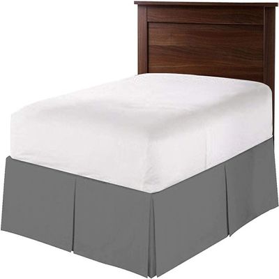 1 Piece Split Corners with Box Pleated Egyptian Cotton Bed Skirt 1000 Thread Count 10 Inch Drop Easy Fit Luxury Bedding Collection (Queen, Dark Grey)