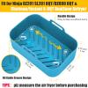 Air Fryer Liners Silicone for Ninja Foodi Dual DZ201/DoubleStack SL201 8QT, 2Pcs Reusable Airfryer Dual Basket for Chefman 6QT/Instant Vortex Plus XL 8QT | Non-stick | Easy Cleaning | Food Safe | Blue view 2