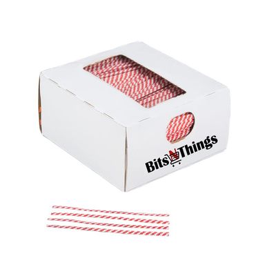 Red & White Twist Ties | Bulk Pack with Dispenser Box | 4" Reusable Paper Coated Wire Ties | by Bits N Things | 2000 Count