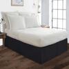 1 Piece Split Corners with Box Pleated Egyptian Cotton Bed Skirt 1000 Thread Count 10 Inch Drop Easy Fit Luxury Bedding Collection (Queen, Black) view 2