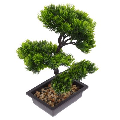 1pc Artificial Pine Potted Plant Artificial Bonsai Pine Tree Trees Outdoor Fake Plant Indoor Realistic Fake Decor Plastic mini