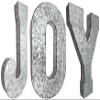 20" Tall Metal "JOY" Letters - Approximately 2.7 Foot Long Hanging Dcor, Silver with Rusted Edges, Galvanized Wall Mountable Decoration for Country, Mid-Century, or Farmhouse Theme view 1