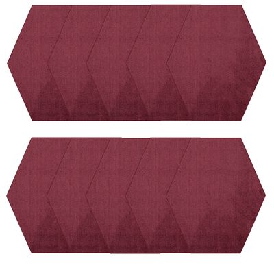 Furnish my Place Modern Plush Solid Cranberry Color Rug - Pets and Kids Friendly Rug, Indoor/Outdoor Mat, Area Rugs Great for Kids, Pets, Event, Living Room, Made in USA, 2' Hexagon - Set of 10