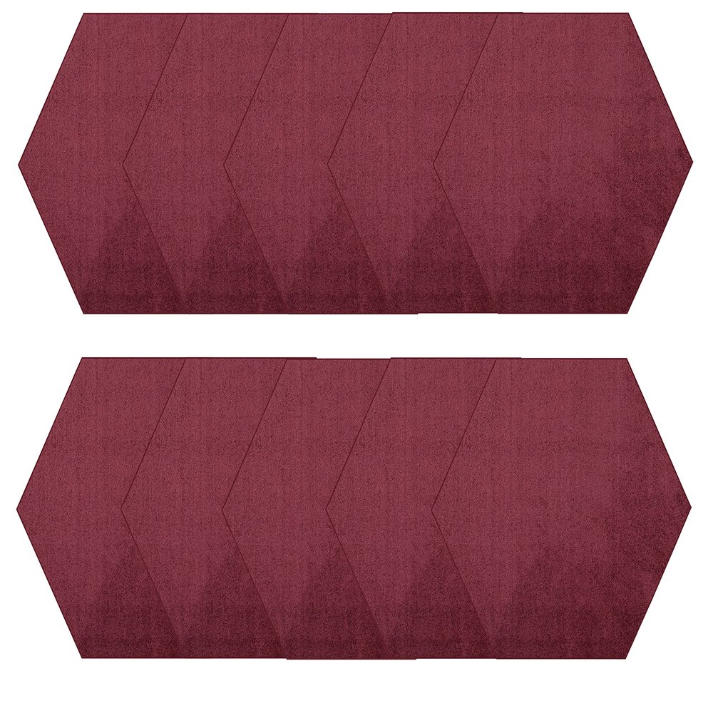 Furnish my Place Modern Plush Solid Cranberry Color Rug - Pets and Kids Friendly Rug, Indoor/Outdoor Mat, Area Rugs Great for Kids, Pets, Event, Living Room, Made in USA, 2' Hexagon - Set of 10