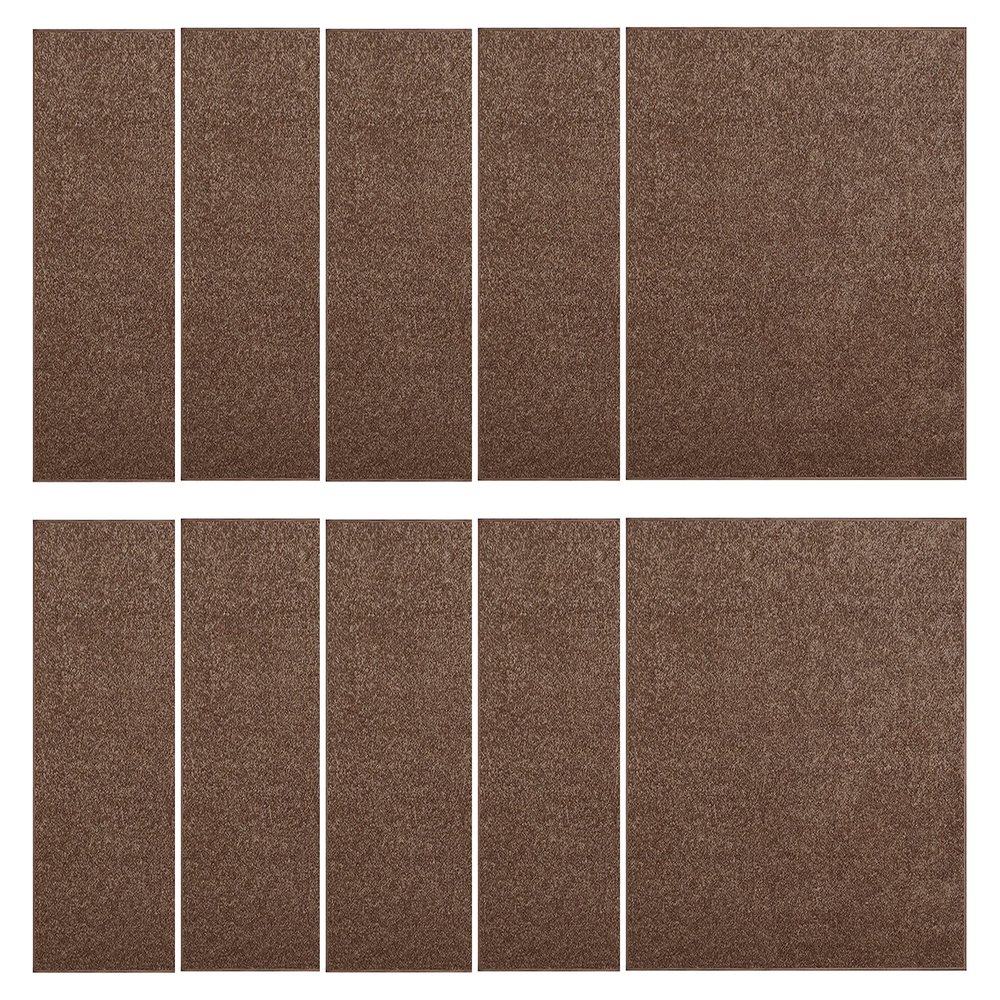 Furnish my Place Modern Plush Solid Brown Color Rug - Pets and Kids Friendly Rug, Indoor/Outdoor Mat, Area Rugs Great for Kids, Pets, Event, Living Room, Made in USA, 2' x 2' Square - Set of 10