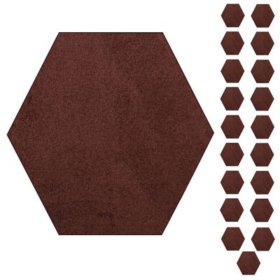 Furnish my Place Modern Plush Solid Chocolate Color Rug - Pets and Kids Friendly Rug, Indoor/Outdoor Mat, Area Rugs Great for Kids, Pets, Event, Living Room, Made in USA, 2' Hexagon - Set of 20