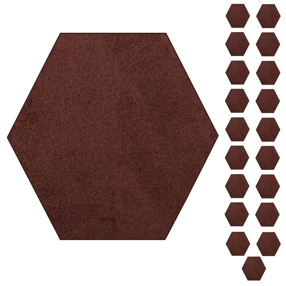 Furnish my Place Modern Plush Solid Chocolate Color Rug - Pets and Kids Friendly Rug, Indoor/Outdoor Mat, Area Rugs Great for Kids, Pets, Event, Living Room, Made in USA, 2' Hexagon - Set of 20