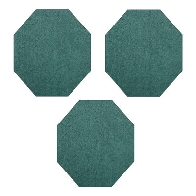 Furnish my Place Modern Plush Solid Teal Color Rug - Pets and Kids Friendly Rug, Indoor/Outdoor Mat, Area Rugs Great for Kids, Pets, Event, Wedding, Living Room, Made in USA, 2' Octagon - Set of 3