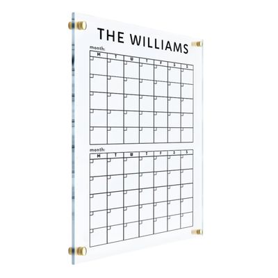 Vertical Two Month Wall Board Personalized Planner - Personalized Calendar 2026, Family Calendar w Marker, Monthly and Weekly Double Month (18"x24", Standard Package)