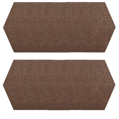 Furnish my Place Modern Plush Solid Brown Color Rug - Pets and Kids Friendly Rug, Indoor/Outdoor Mat, Area Rugs Great for Kids, Pets, Event, Wedding, Living Room, Made in USA, 2' Hexagon - Set of 10