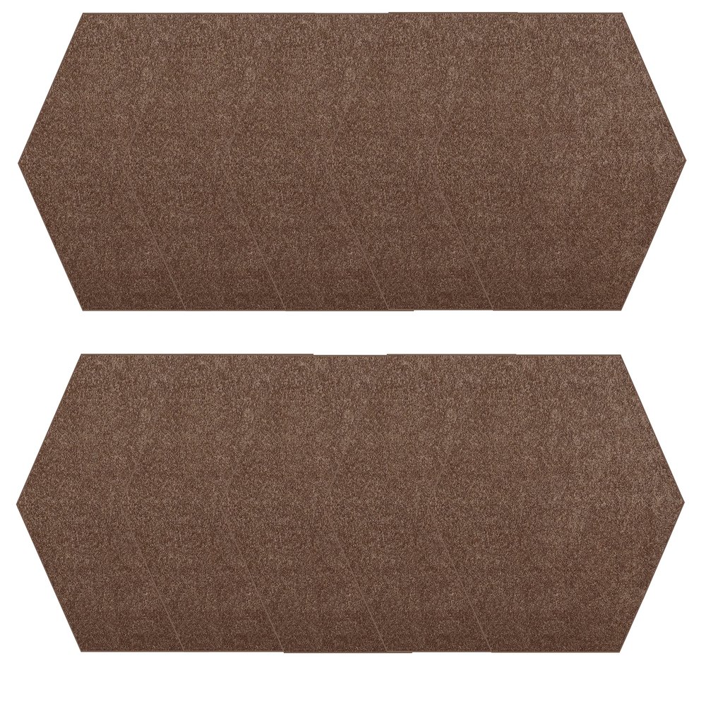 Furnish my Place Modern Plush Solid Brown Color Rug - Pets and Kids Friendly Rug, Indoor/Outdoor Mat, Area Rugs Great for Kids, Pets, Event, Wedding, Living Room, Made in USA, 2' Hexagon - Set of 10
