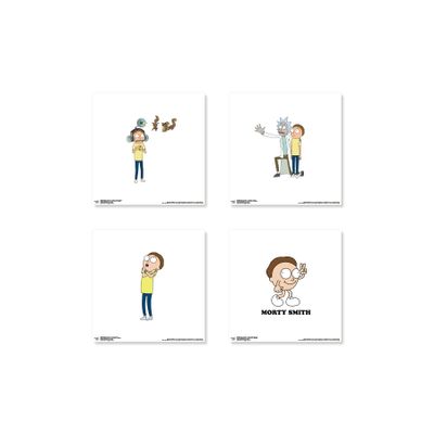 Trends International Gallery Pops Cartoon Network Rick and Morty - Morty Wall Art Bundle (4-Pack) Wall Poster, 12" x 12", Unframed Version