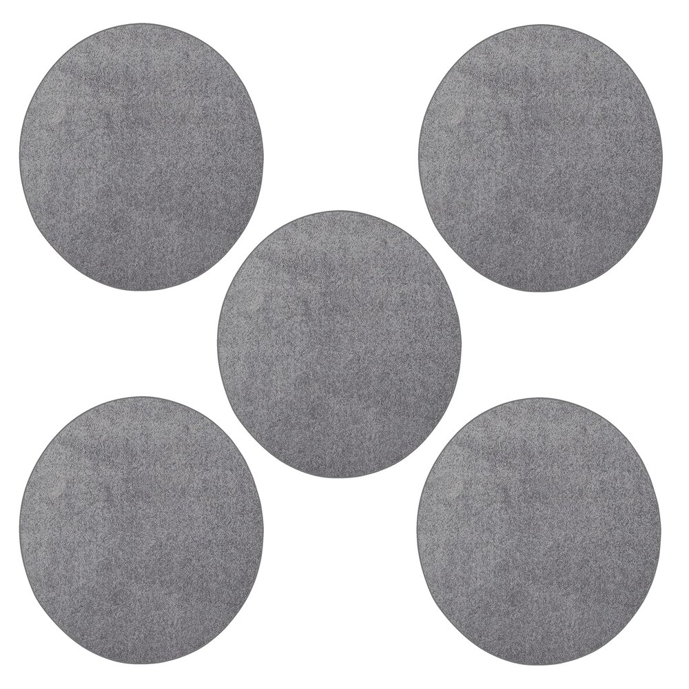 Furnish my Place Modern Plush Solid Grey Color Rug - Pets and Kids Friendly Rug, Indoor/Outdoor Mat, Area Rugs Great for Kids, Pets, Event, Wedding, Living Room, Made in USA, 3' Round - Set of 5