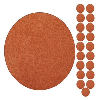 Furnish my Place Modern Plush Solid Orange Color Rug - Pets and Kids Friendly Rug, Indoor/Outdoor Mat, Area Rugs Great for Kids, Pets, Event, Wedding, Living Room, Made in USA, 2' Round - Set of 20