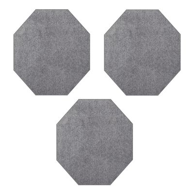 Furnish my Place Modern Plush Solid Grey Color Rug - Pets and Kids Friendly Rug, Indoor/Outdoor Mat, Area Rugs Great for Kids, Pets, Event, Wedding, Living Room, Made in USA, 3' Octagon - Set of 3