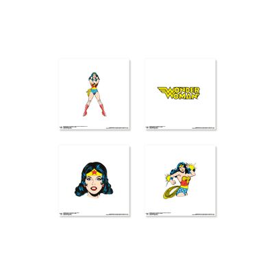 Trends International Gallery Pops DC Comics Wonder Woman - Classic Wall Art Bundle (4-Pack) Wall Poster, 12" x 12", Unframed Version