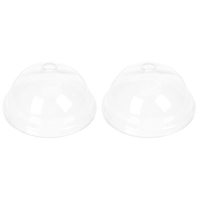 Zerodeko 2pcs Transparent Round Food Cover Insulation Lid for Dessert for Outdoor Buffets Parties Keeps Food Fresh and Visible Easy to Carry and Use