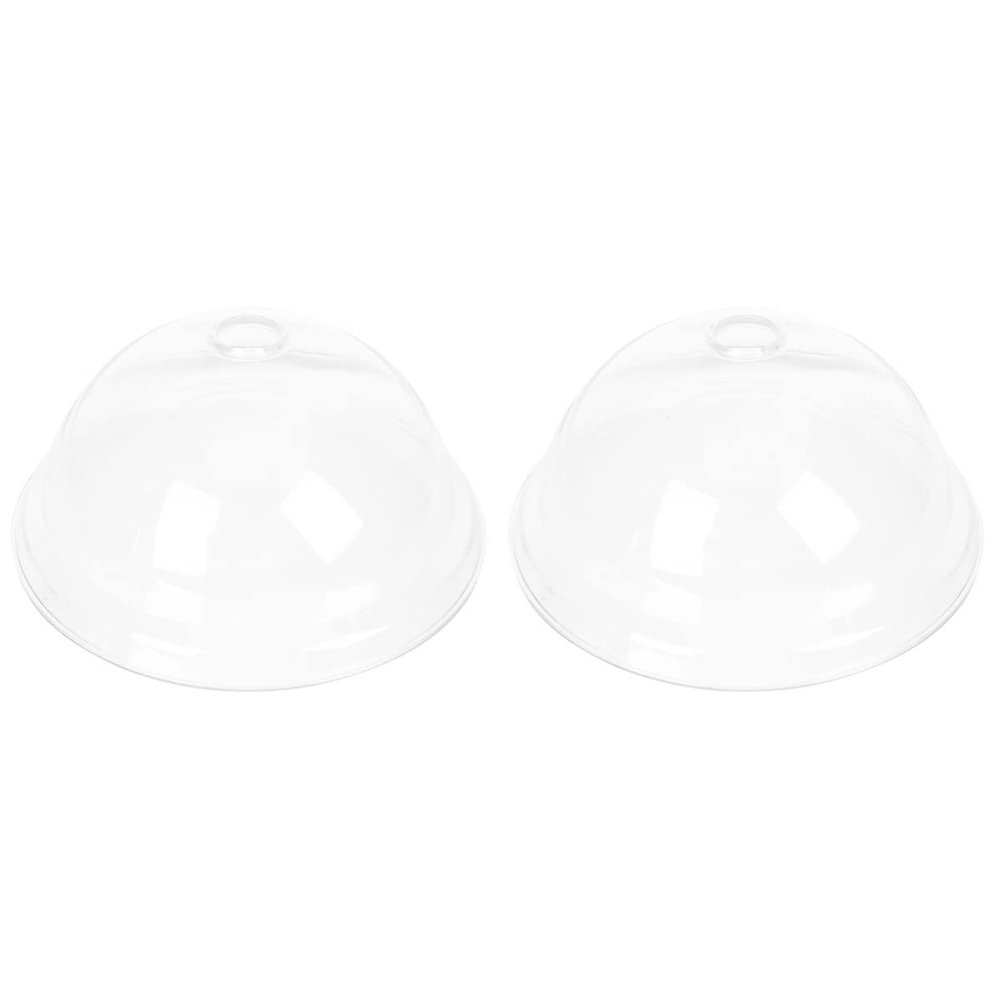 Zerodeko 2pcs Transparent Round Food Cover Insulation Lid for Dessert for Outdoor Buffets Parties Keeps Food Fresh and Visible Easy to Carry and Use
