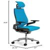 Steelcase Gesture Office Desk Chair with Headrest, Cogent Connect Tangerine 5S17 Fabric, Medium Seat Height, Light on Dark Frame, Lumbar Support, and Hard Floor Casters view 2