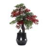 Artificial Bonsai Tree Creative Artificial Bonsai Tree with Ceramic Flower Pots Red and Green Leaves Fake Plant Decor for Office and Home Living Room Fake Plants view 1