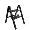 elfinrm 2 Step Ladder, Aluminum Folding Step Stool with Anti-Slip and Wide Pedal, for Library, Kitchen, Office, 330 lbs Capacity, Black view 1