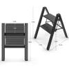 elfinrm 2 Step Ladder, Aluminum Folding Step Stool with Anti-Slip and Wide Pedal, for Library, Kitchen, Office, 330 lbs Capacity, Black view 4