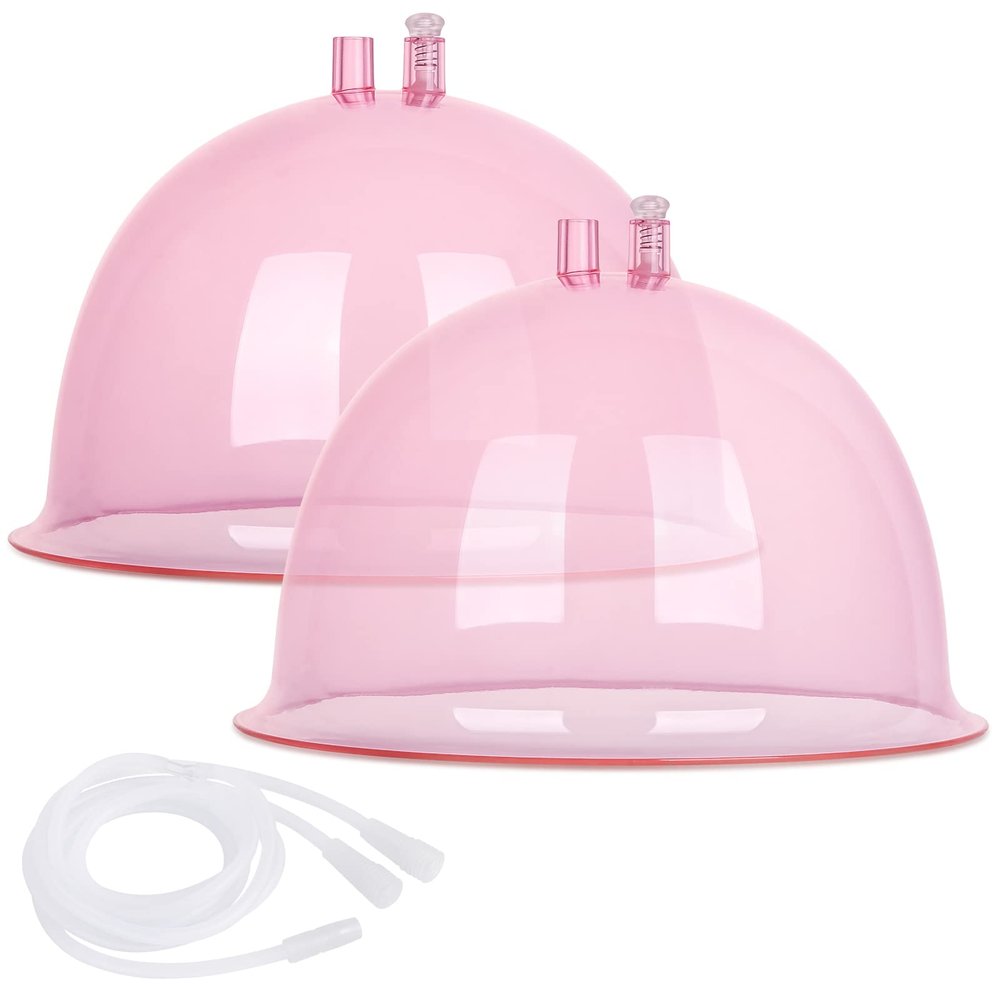 Titoe Buttocks Vacuum Cups 230mL Vacuum Therapy Cupping Machine Accessories Butt Suction Cups with Y-Hose,A Pair