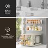 Mystozer 4 Pack Magnetic Spice Rack Organizer, Space Saver for Refrigerator and Microwave Oven, Metal Fridge Shelf, White view 4