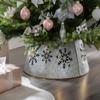 Vintage Snowflake Silver Metal Christmas Tree Collar view 1