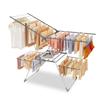 Bigzzia Clothes Drying Rack Foldable, 2-Level Large Laundry Drying Rack Collapsible, Stainless Steel Drying Rack Clothing for Indoor Outdoor, Easy to Fold, 33 Drying Rails, 142cm, Gray view 1