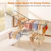 Bigzzia Clothes Drying Rack Foldable, 2-Level Large Laundry Drying Rack Collapsible, Stainless Steel Drying Rack Clothing for Indoor Outdoor, Easy to Fold, 33 Drying Rails, 142cm, Gray view 2