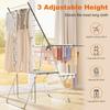 Bigzzia Clothes Drying Rack Foldable, 2-Level Large Laundry Drying Rack Collapsible, Stainless Steel Drying Rack Clothing for Indoor Outdoor, Easy to Fold, 33 Drying Rails, 142cm, Gray view 3