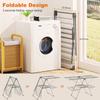 Bigzzia Clothes Drying Rack Foldable, 2-Level Large Laundry Drying Rack Collapsible, Stainless Steel Drying Rack Clothing for Indoor Outdoor, Easy to Fold, 33 Drying Rails, 142cm, Gray view 4