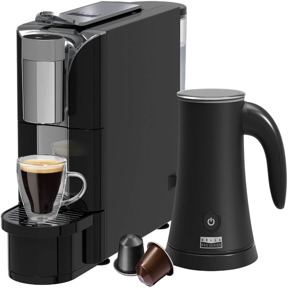 Capsule Coffee Maker & Milk Frother Black