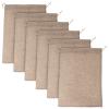6pcs Burlap Bags Drawstring Storage Pouches Potato Reusable Vegetable Bags view 1