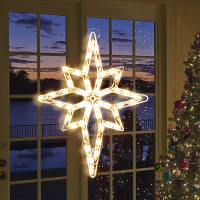 XMASLAND 19 Inch Christmas Window Silhouette Lights Decorations, 50L Christmas Sculpture,Including:Bethlehem Star x1