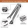18 Pack Premium Small Serving Tongs, Mini Stainless Steel Appetizer Tongs Black 4.33Inch view 2