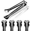 18 Pack Premium Small Serving Tongs, Mini Stainless Steel Appetizer Tongs Black 4.33Inch view 3